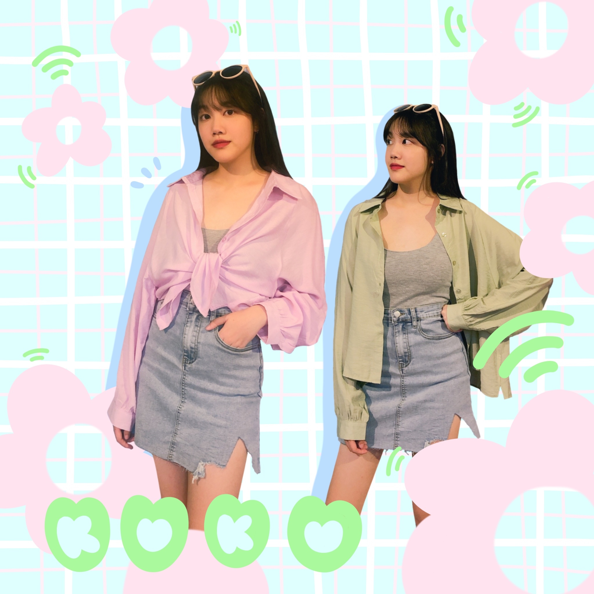 ♡ ここ這裡 ♡ 糖果色質感短版襯衫