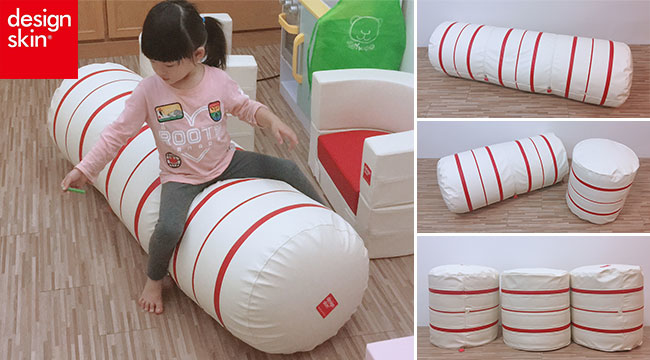 design skin紅白連接豆豆椅,雙胞胎DoRe