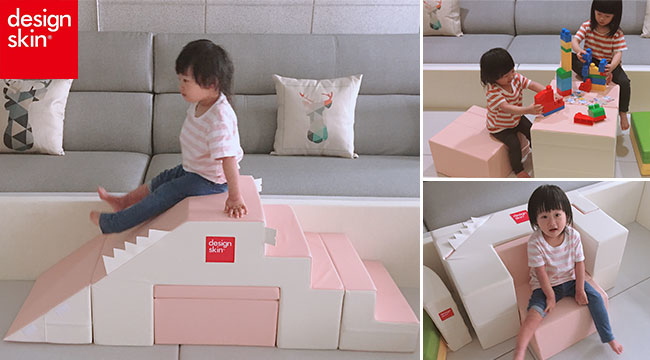 design skin溜滑梯沙發,雙胞胎DoRe,奴媽開箱分享