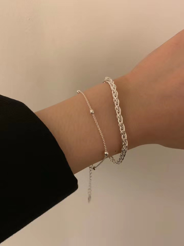 [KR][Silver 925] Link Ball Bracelet (2 colors)