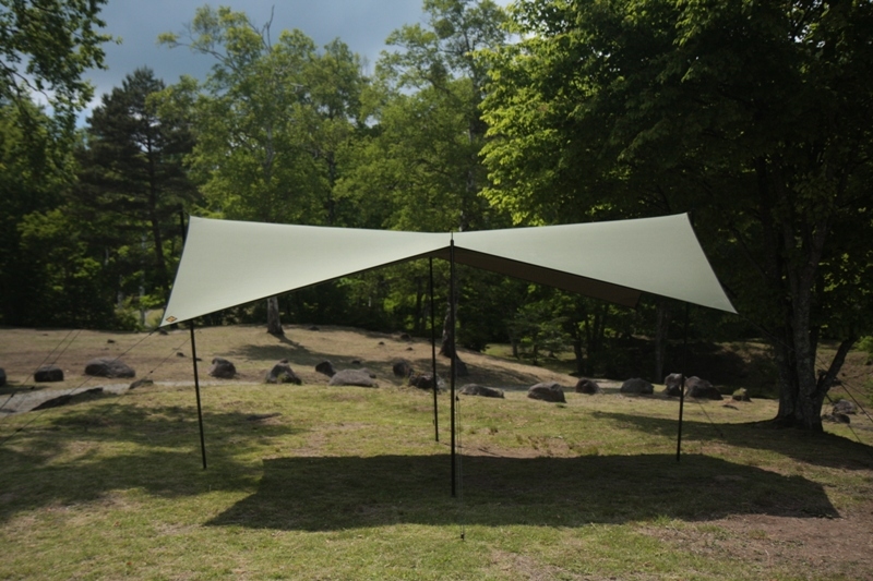 SotoLabo cotton KOKAGE tarp ARMY GREEN 方型天幕-軍綠