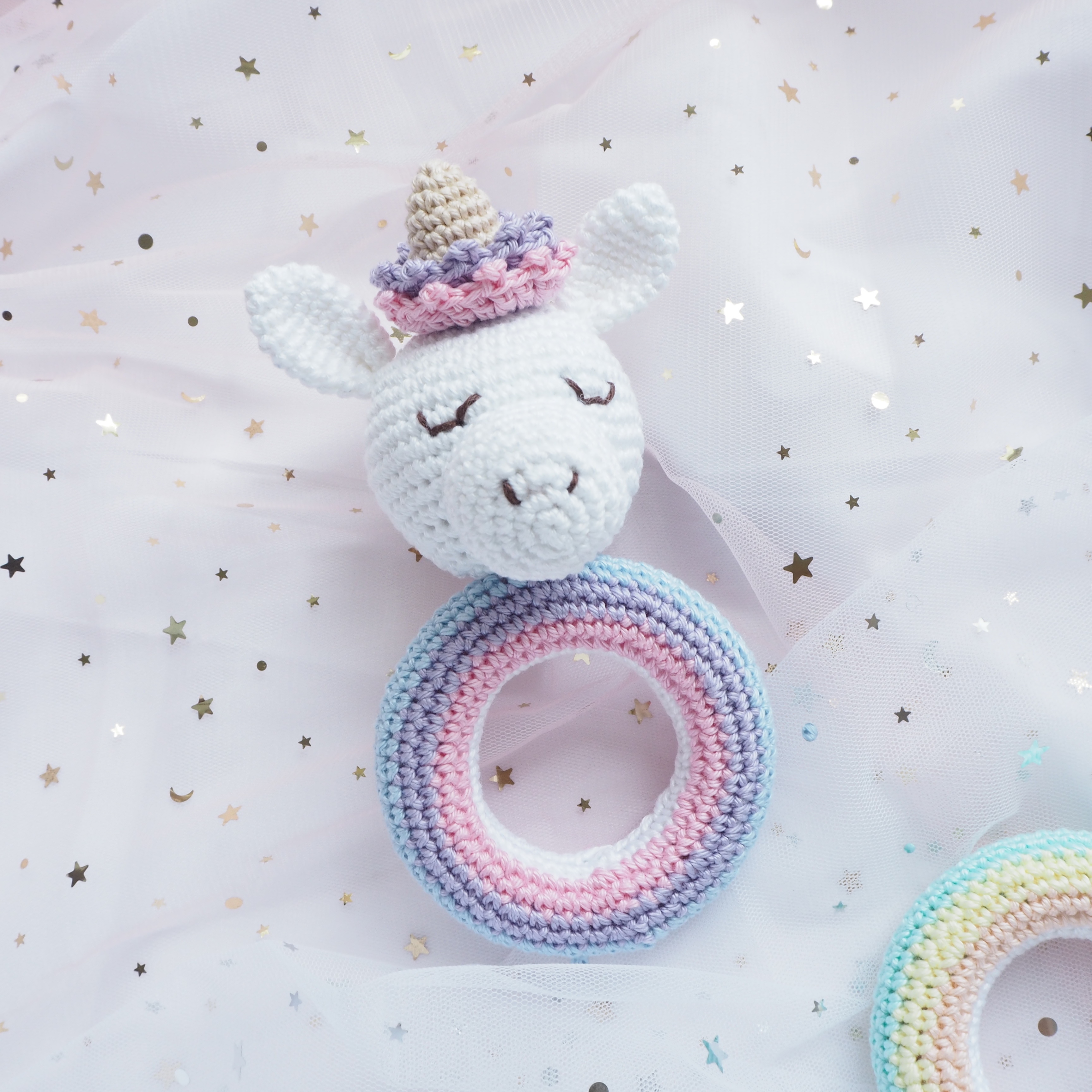 獨角獸手搖鈴玩具