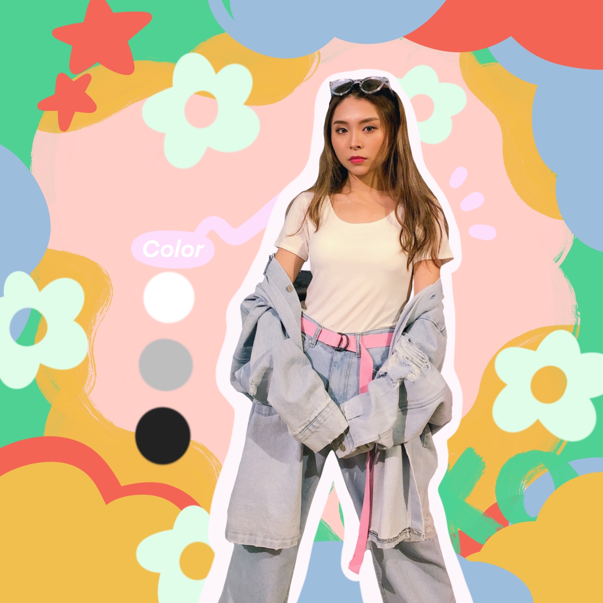 ♡ ここ這裡 ♡ 短袖圓領罩杯T