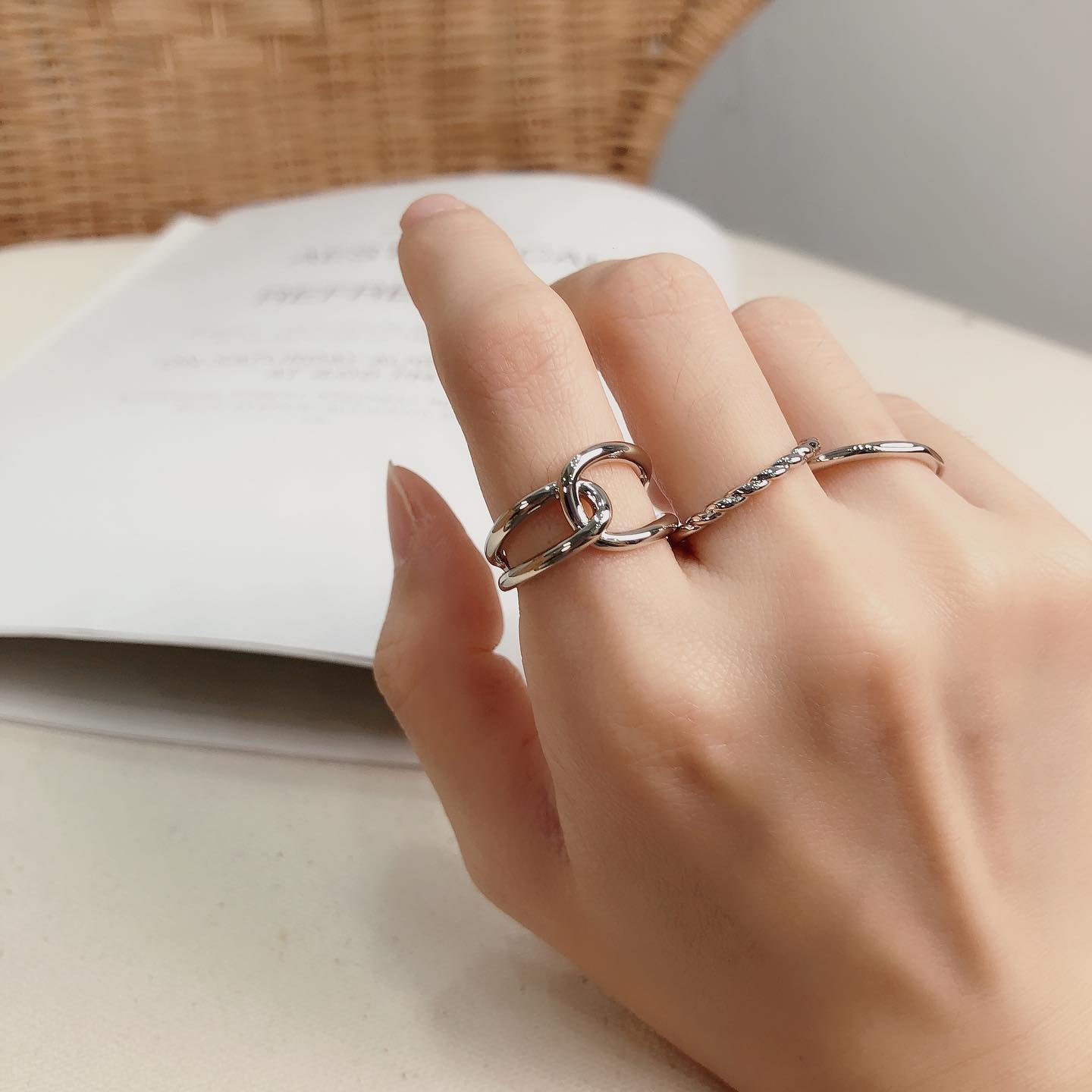 歐美個性戒指三件組B。兩色