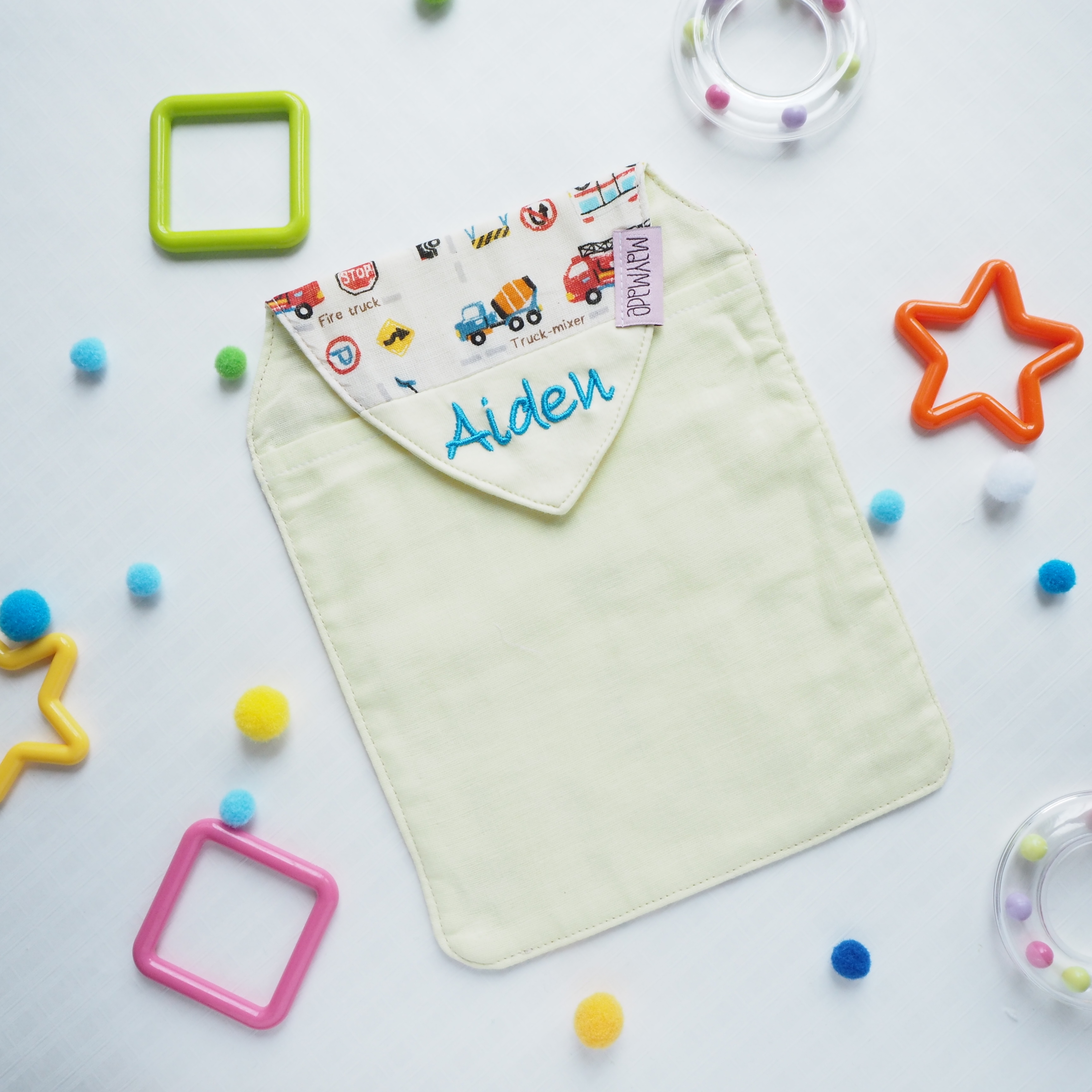 英文字車圖案汗巾