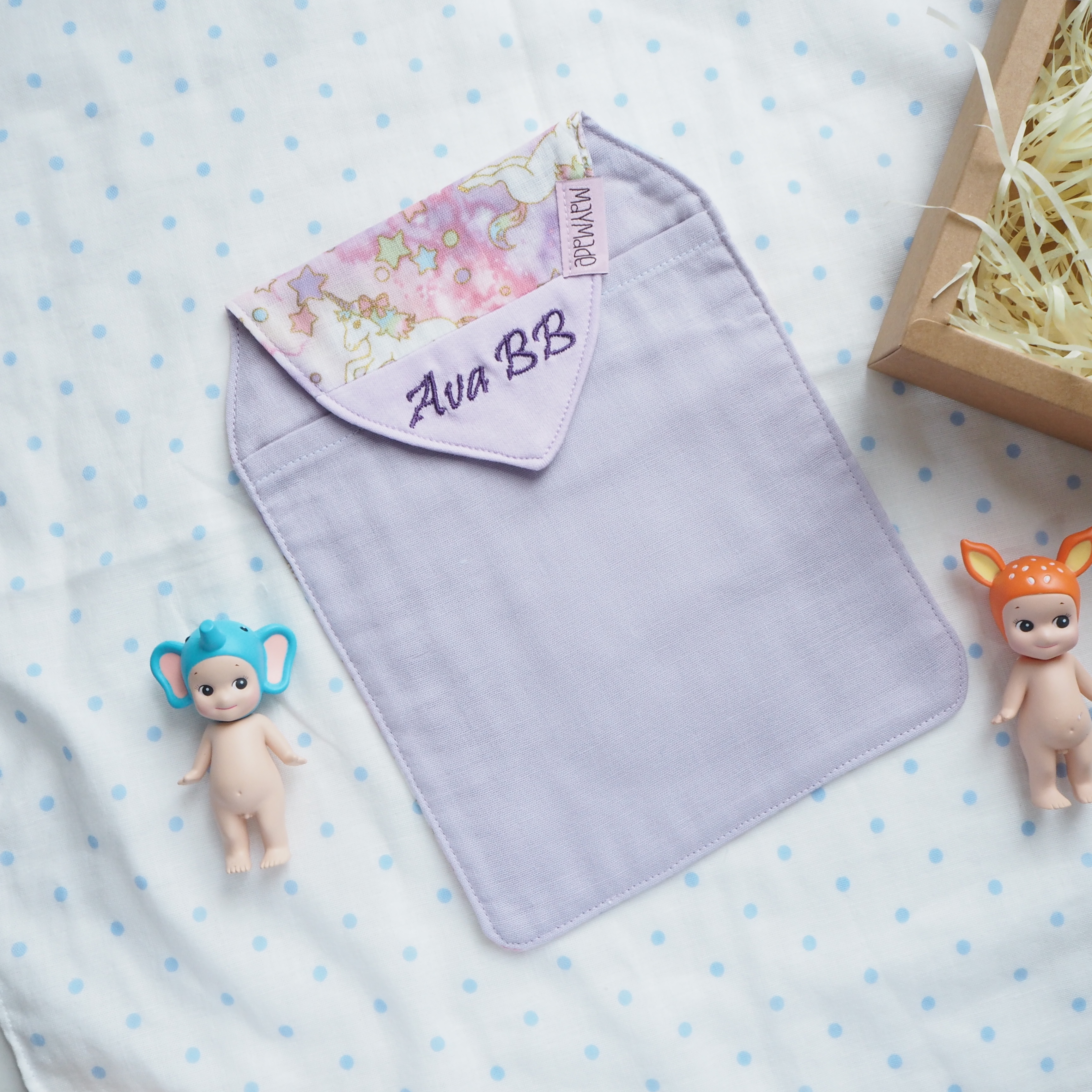 紫色獨角獸圖案汗巾