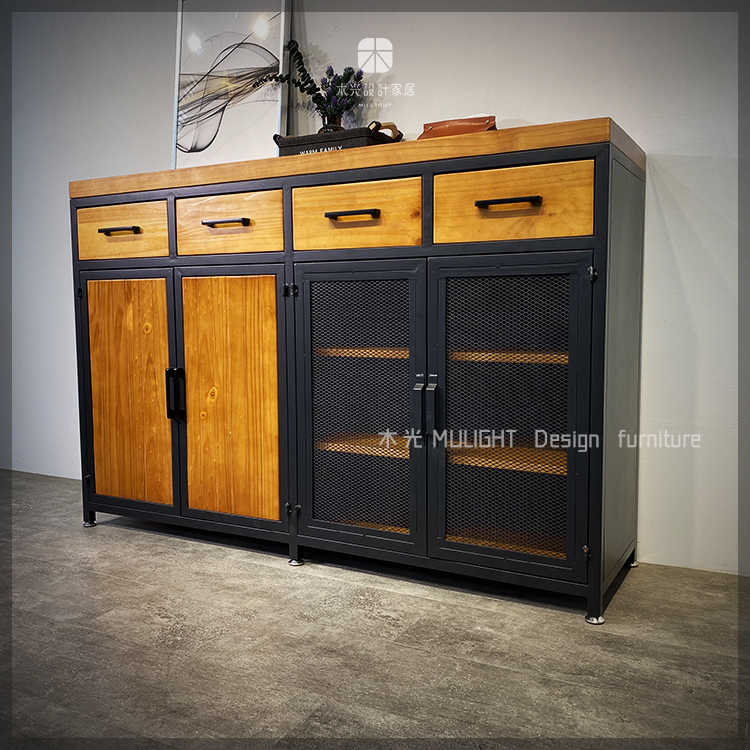 LOFT實木鐵框抽屜收納櫃|可訂製