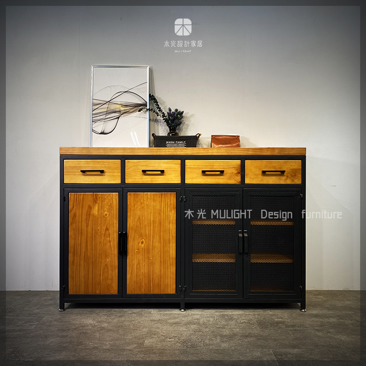 LOFT實木鐵框抽屜收納櫃|可訂製