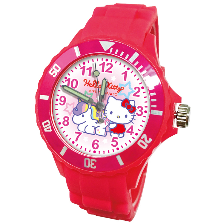【三麗鷗Sanrio】凱蒂貓Kitty運動彩帶錶-1002K