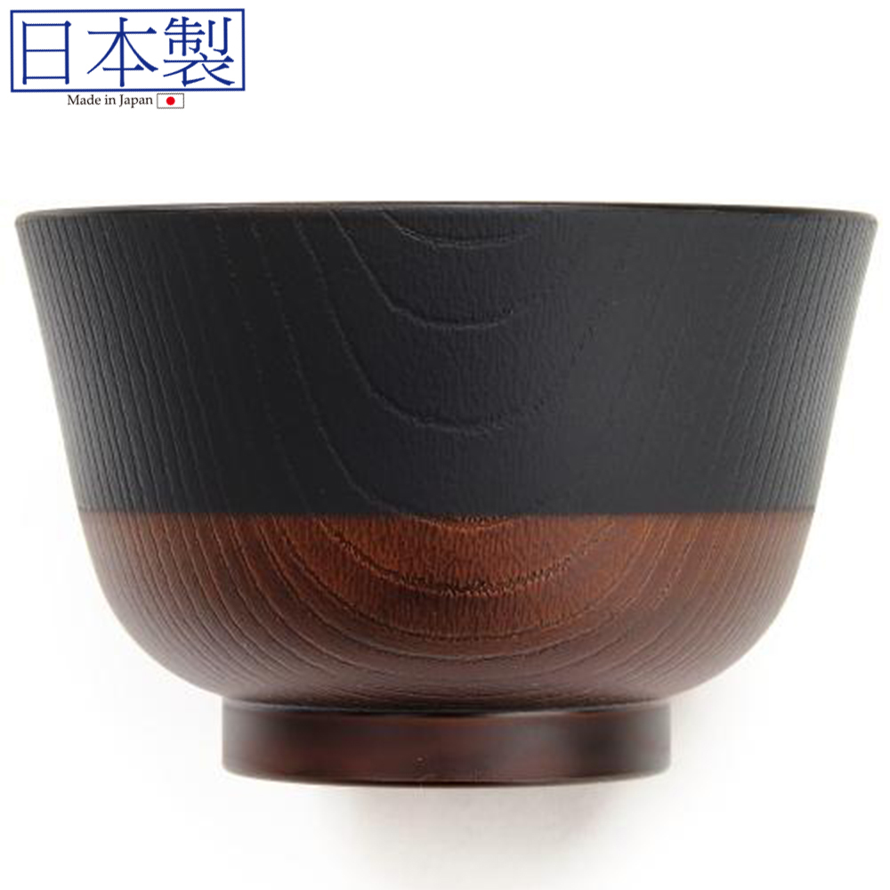 日本伝統色 樹脂系列木紋碗 (黑色) (日本製)