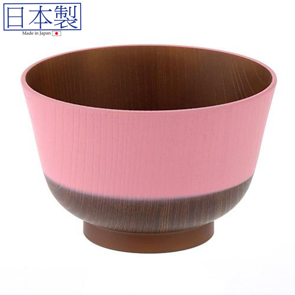 日本伝統色 樹脂系列木紋碗 (粉紅色) (日本製)