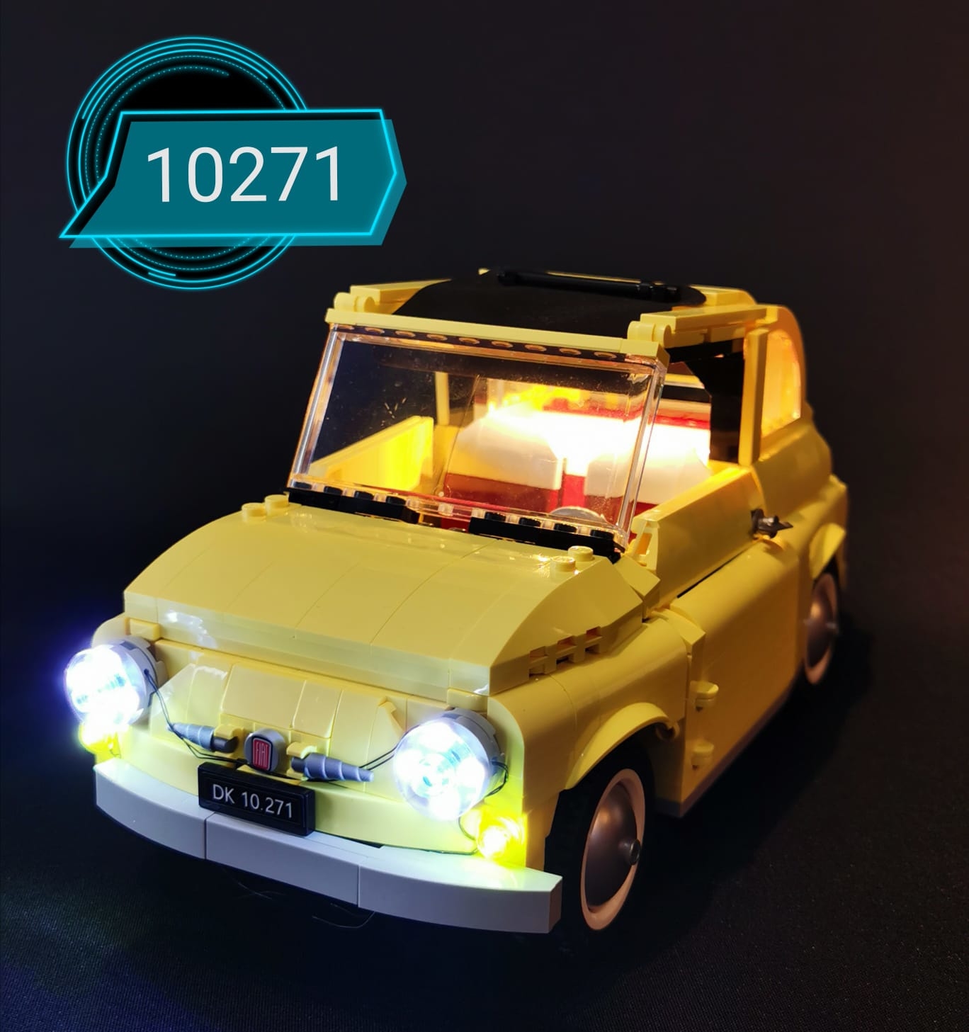 moc LED light for LEGO 10271 Fiat 500