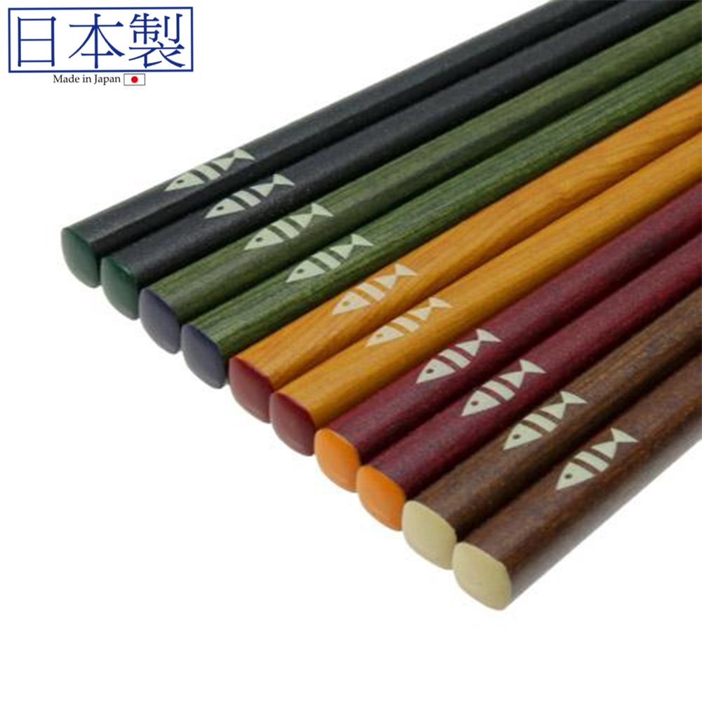 日本天然木材(鯛魚)木筷子 (5對入) (日本製)