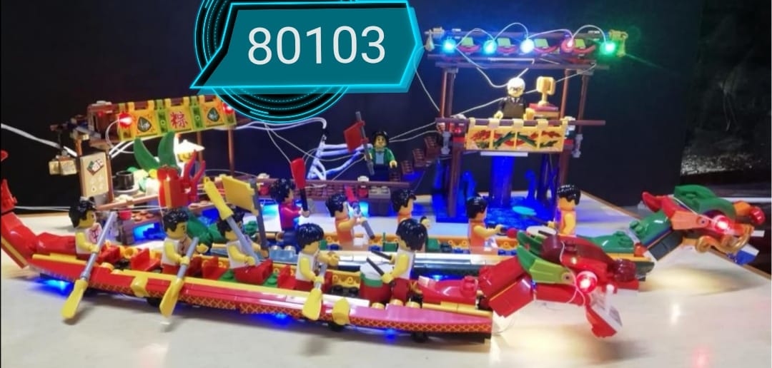 led light kit for LEGO 80103 Chinese Seasonal Set Dragon Boat Race