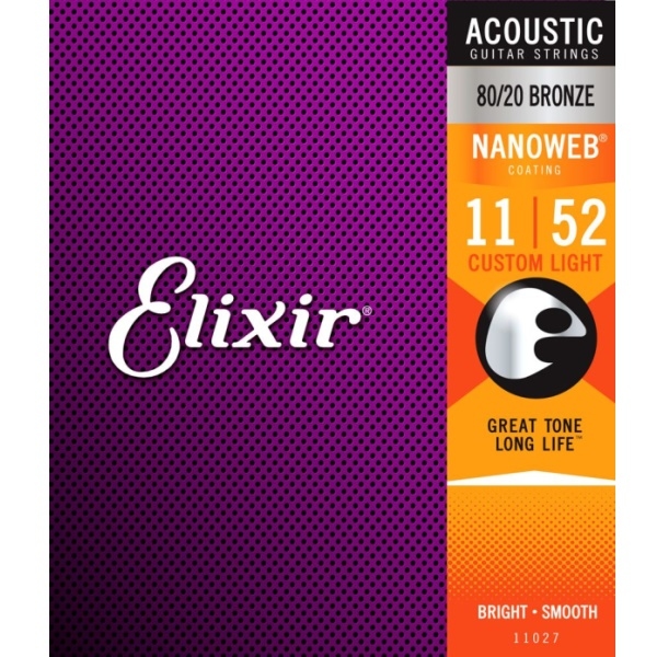 Elixir - Nanoweb 11027 美國包膜吉他弦 011-052 黃銅