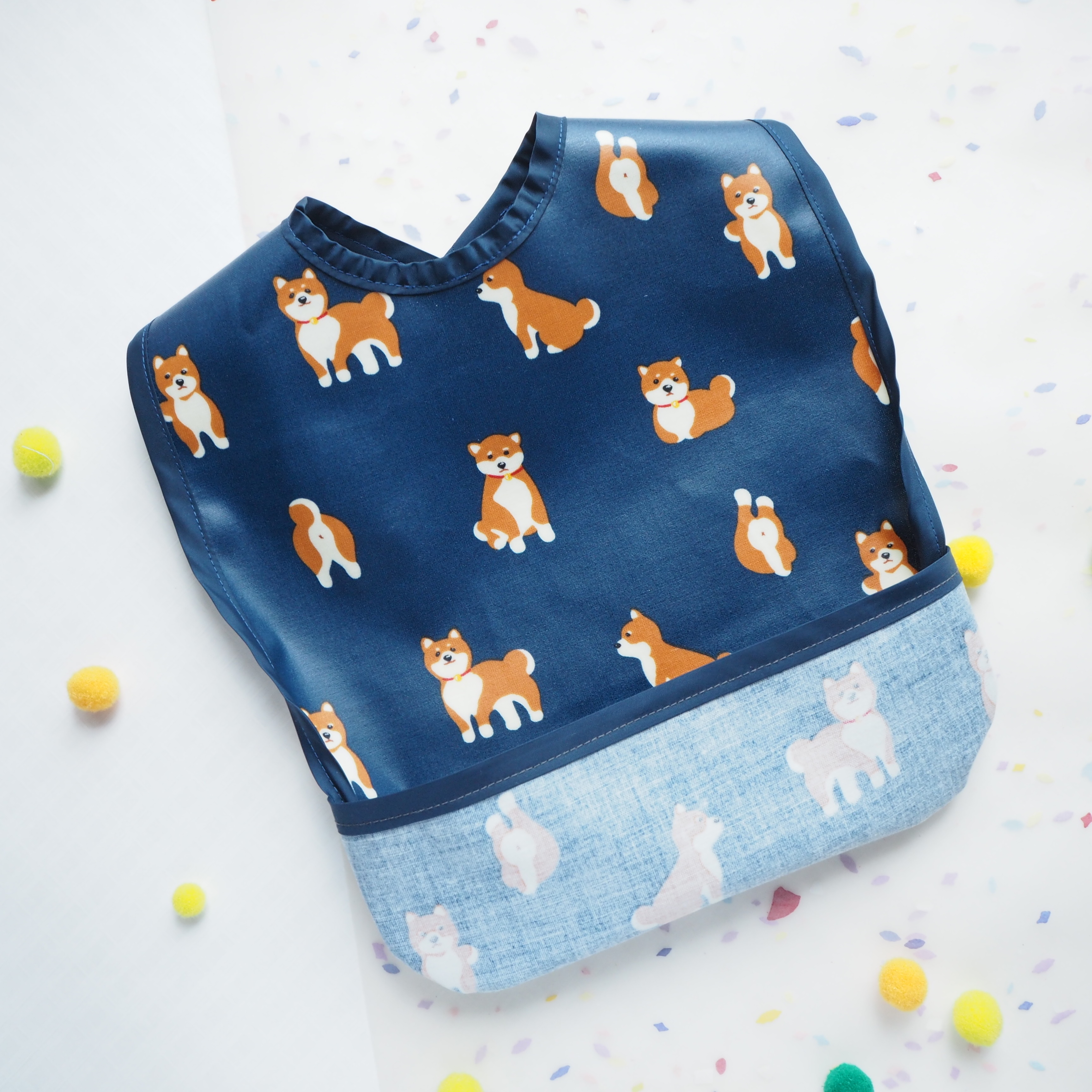 柴犬圖案食事用防水口水肩