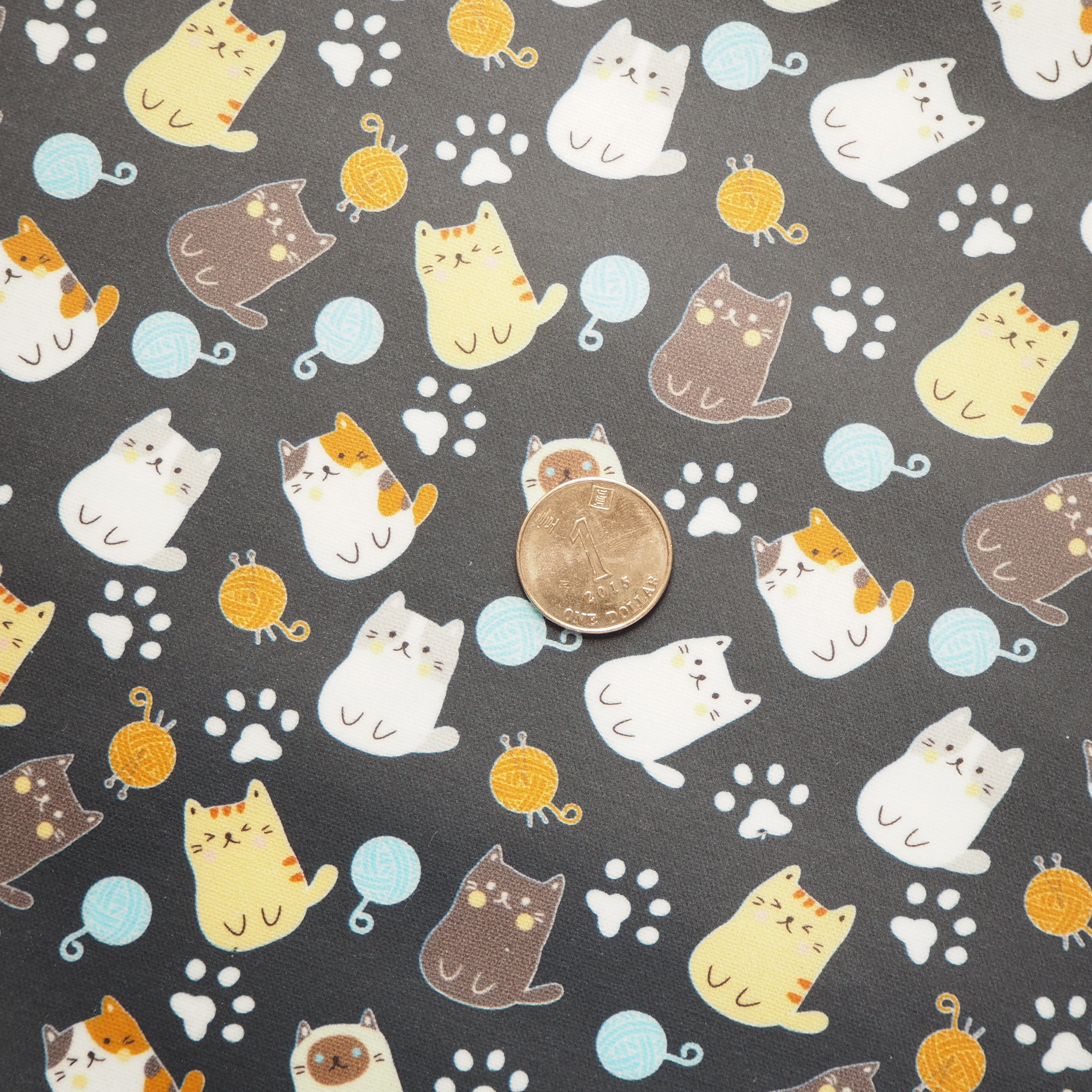 卡通小貓圖案食事用防水口水肩