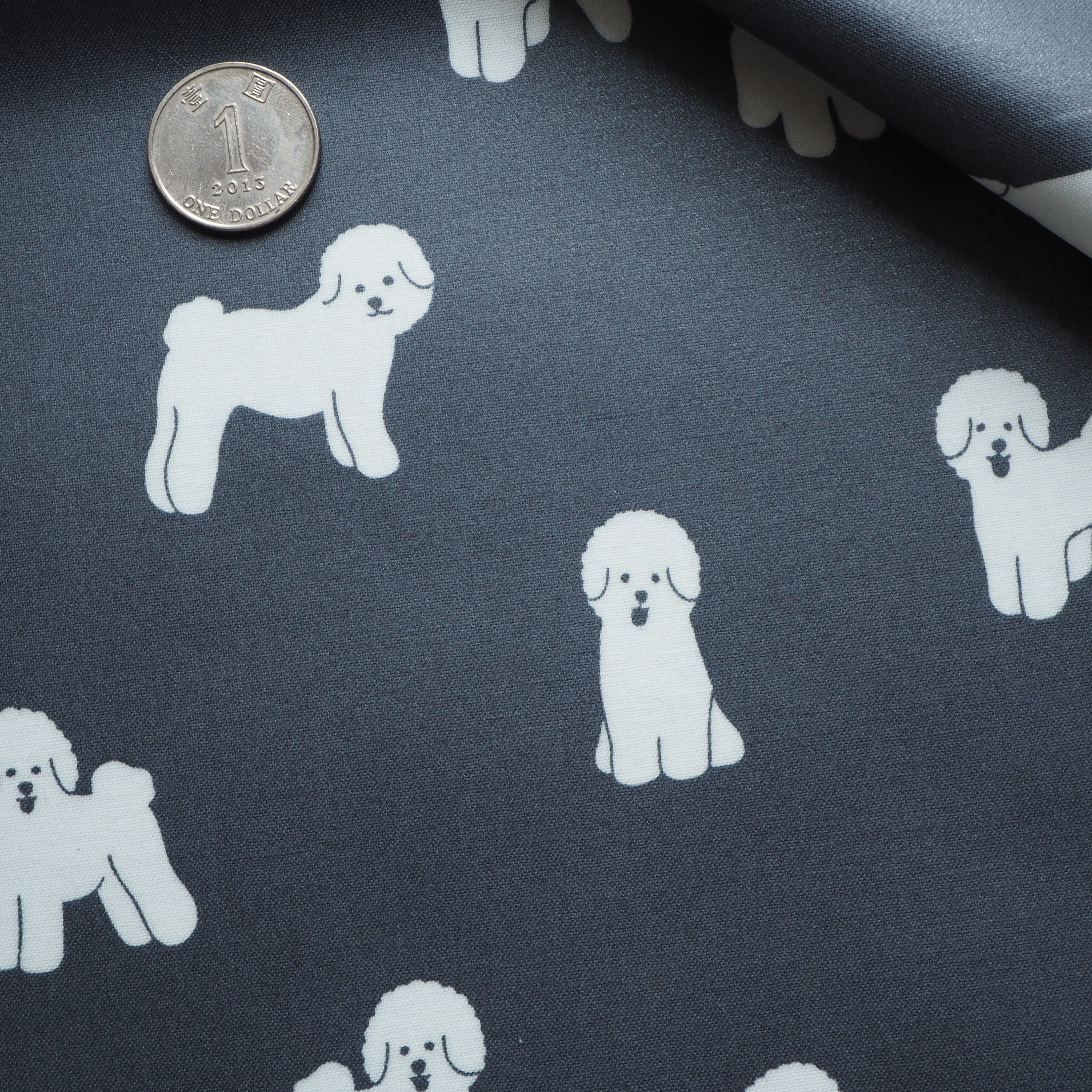 比熊犬圖案食事用防水口水肩