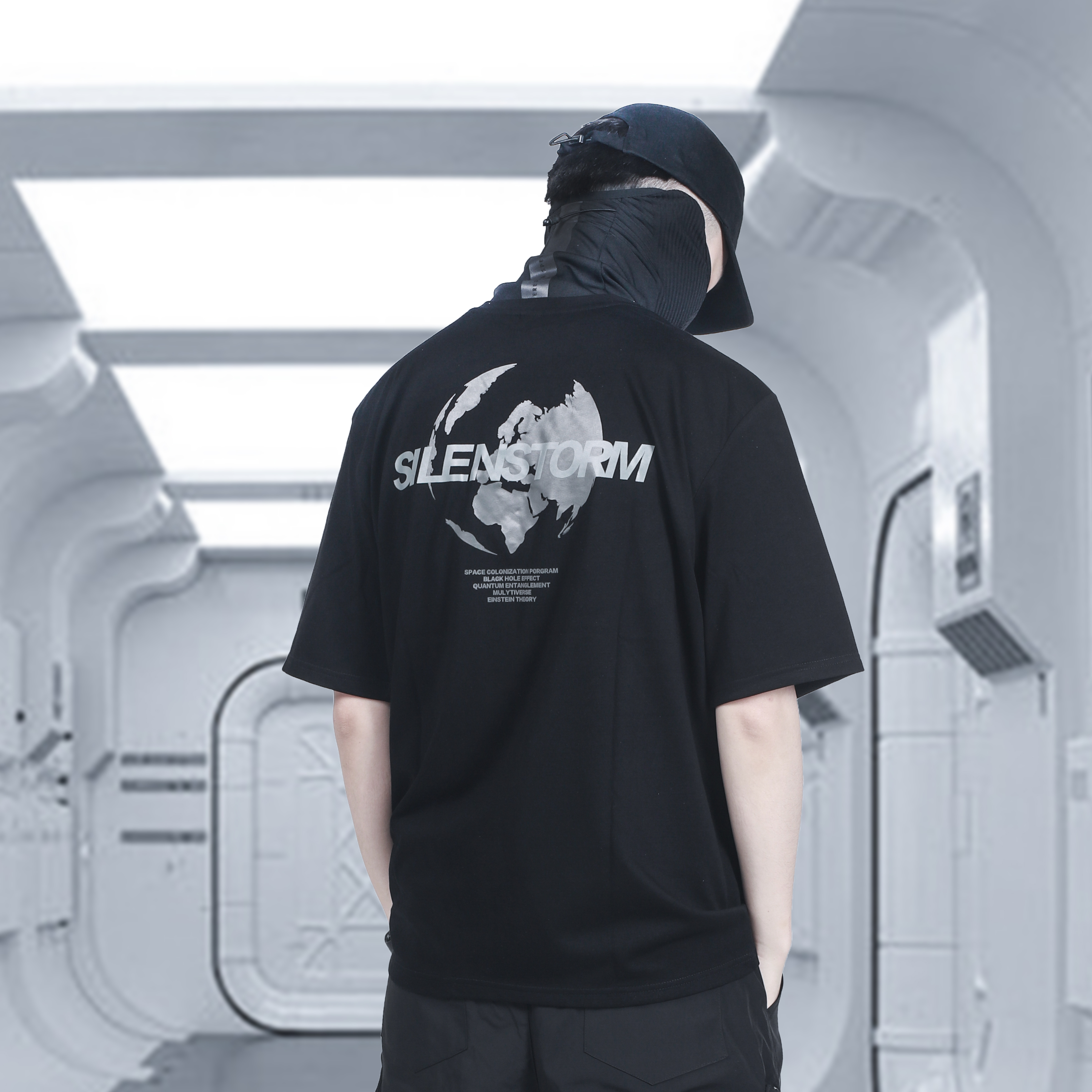 LOGO機能地球雙色短袖