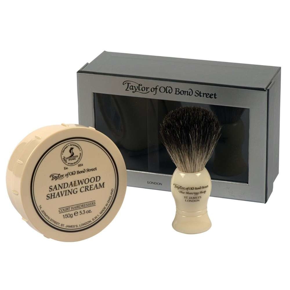 英國 TAYLOR OF OLD BOND STREET  經典檀香剃鬚膏&剃鬚刷套裝