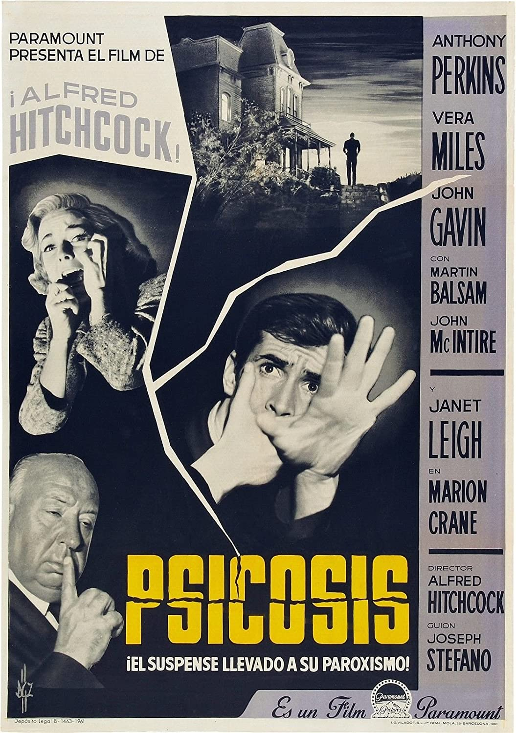 希區考克 Psycho (1960) 驚魂記多款電影原裝進口海報 90 x 60cm