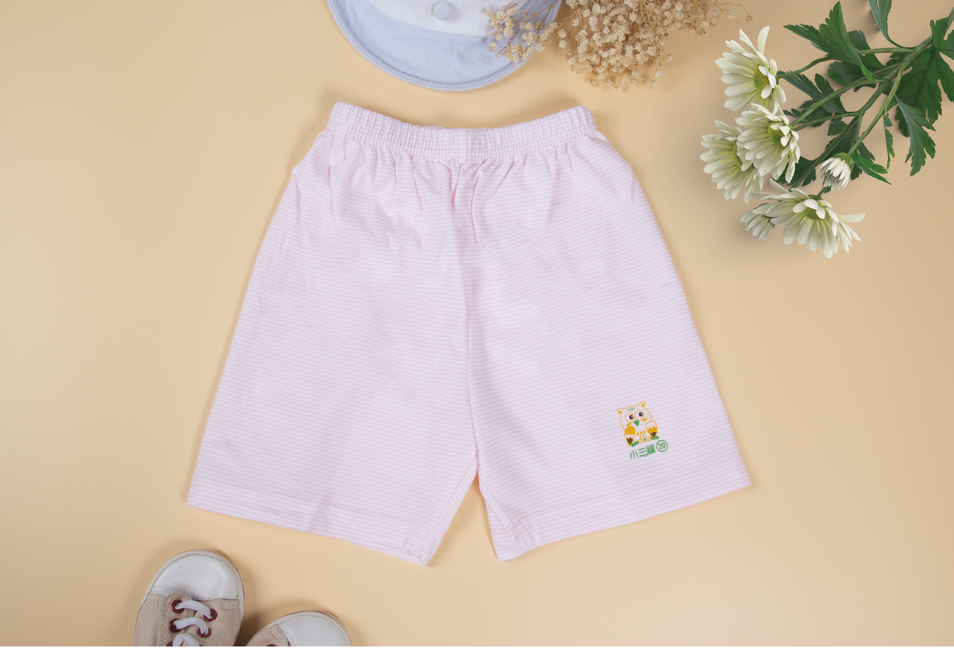 小三福 三福 100%純棉細條紋兒童短褲(20~36)