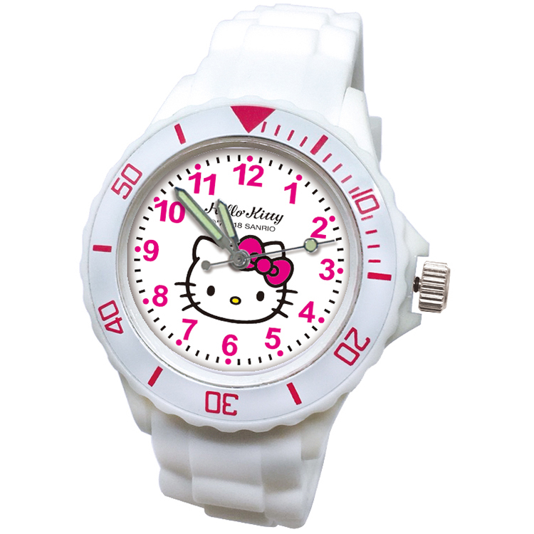 【三麗鷗Sanrio】凱蒂貓Kitty運動彩帶錶-1038K