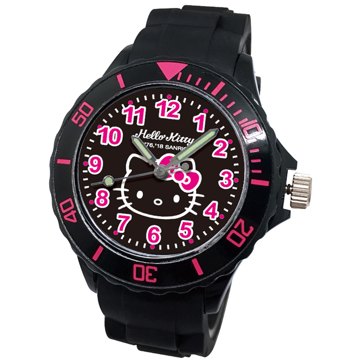 【三麗鷗Sanrio】凱蒂貓Kitty運動彩帶錶-1040K