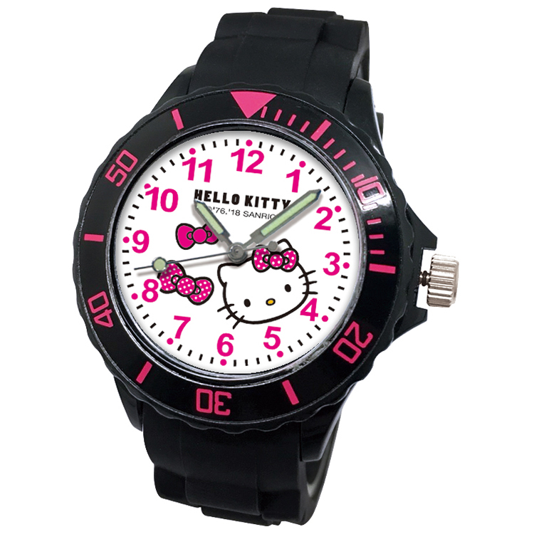 【三麗鷗Sanrio】凱蒂貓Kitty運動彩帶錶-1041K