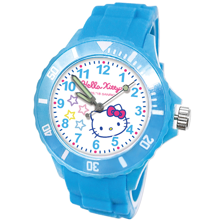【三麗鷗Sanrio】凱蒂貓Kitty運動彩帶錶-1043K