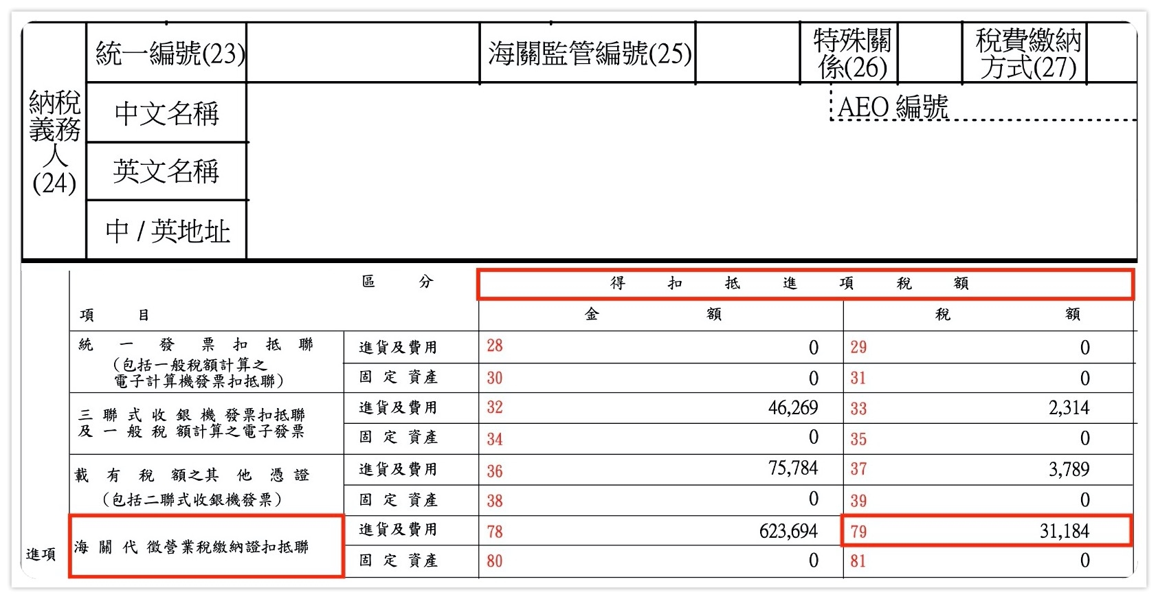 進口報單與進項扣抵