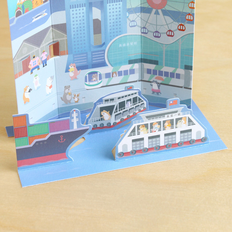 貓狗散步2D明信片・高雄