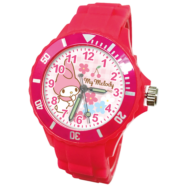 【三麗鷗Sanrio】美樂蒂Melody運動彩帶錶-桃色 (網路限定款)