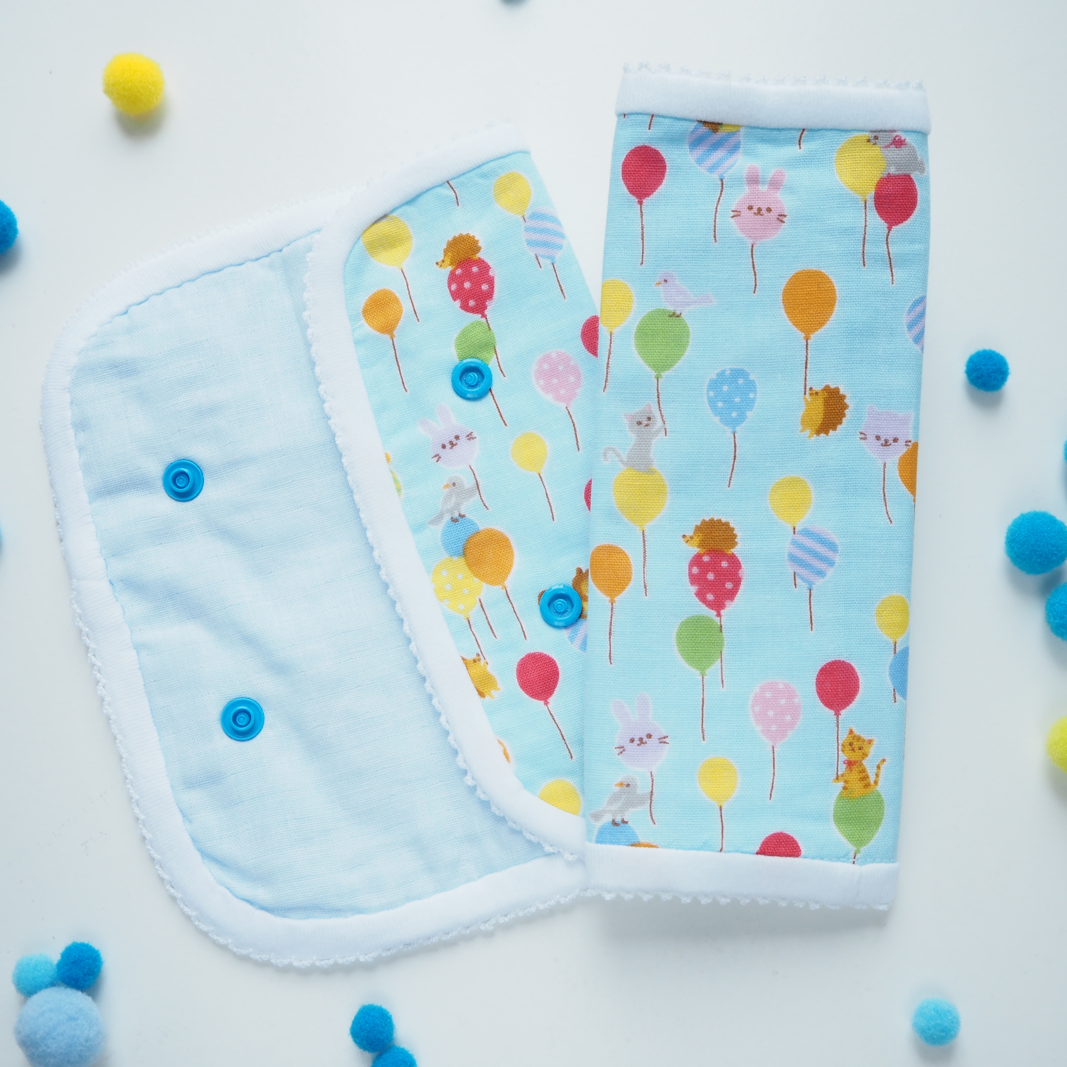 黃色小兔圖案 日本六重紗雙面背帶口水巾 咬咬巾