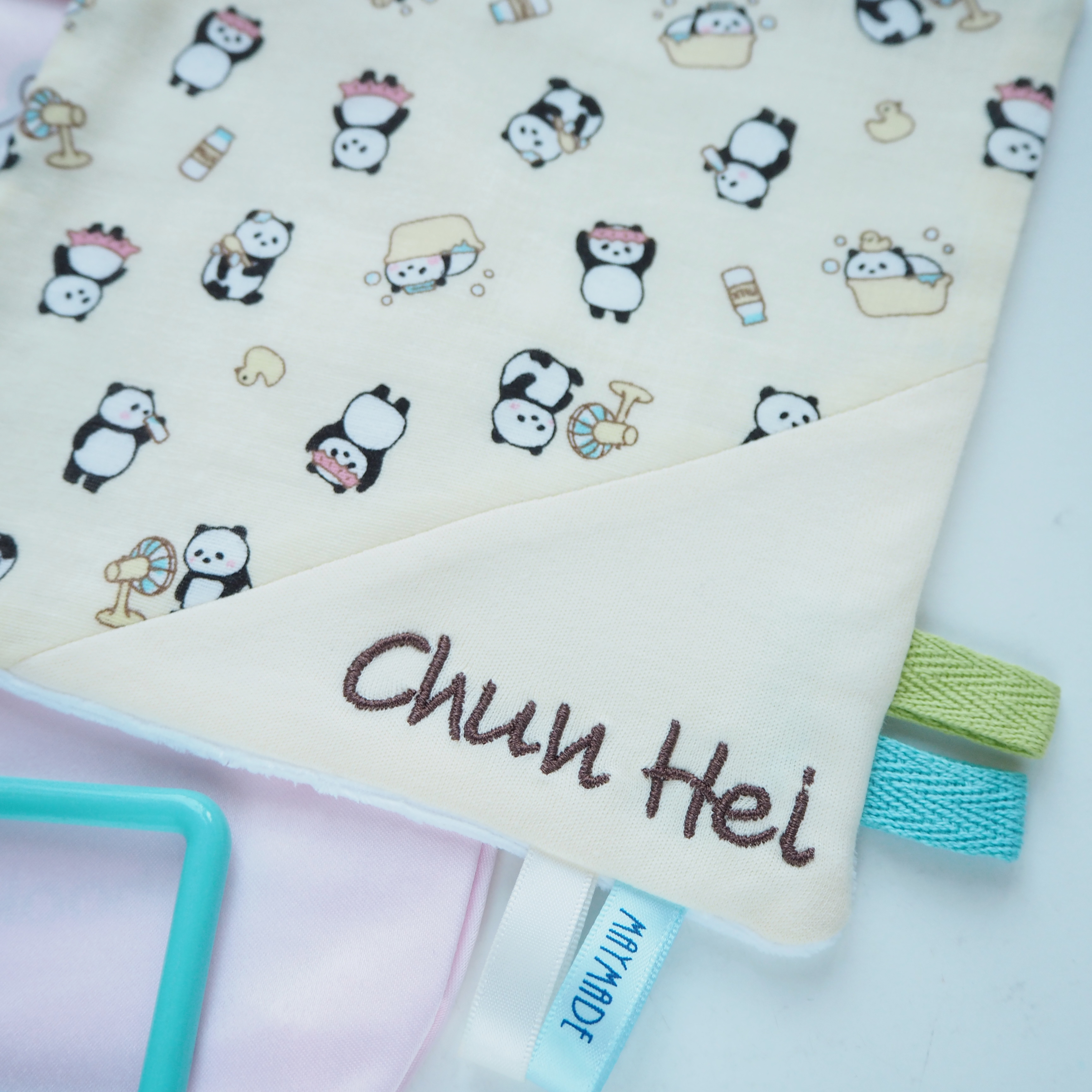 洗澡熊貓圖案 安撫巾