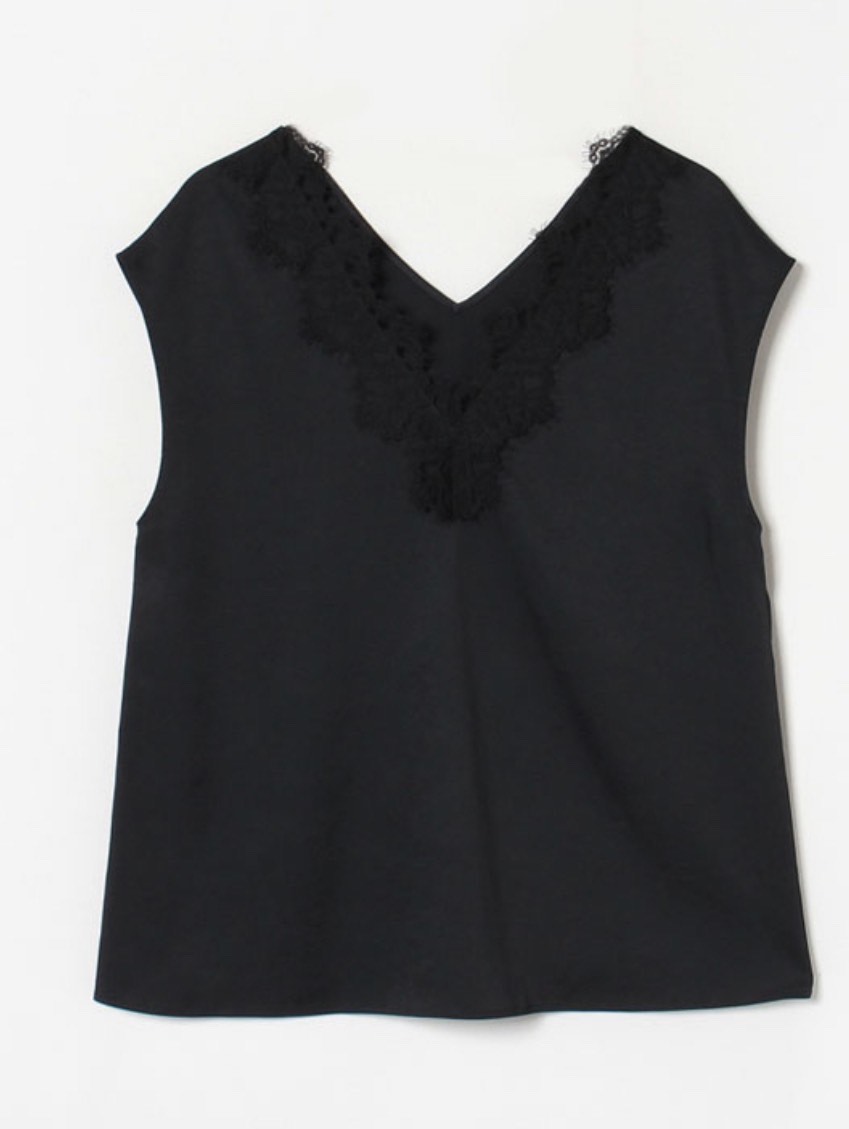 V領胸lace無袖上衣