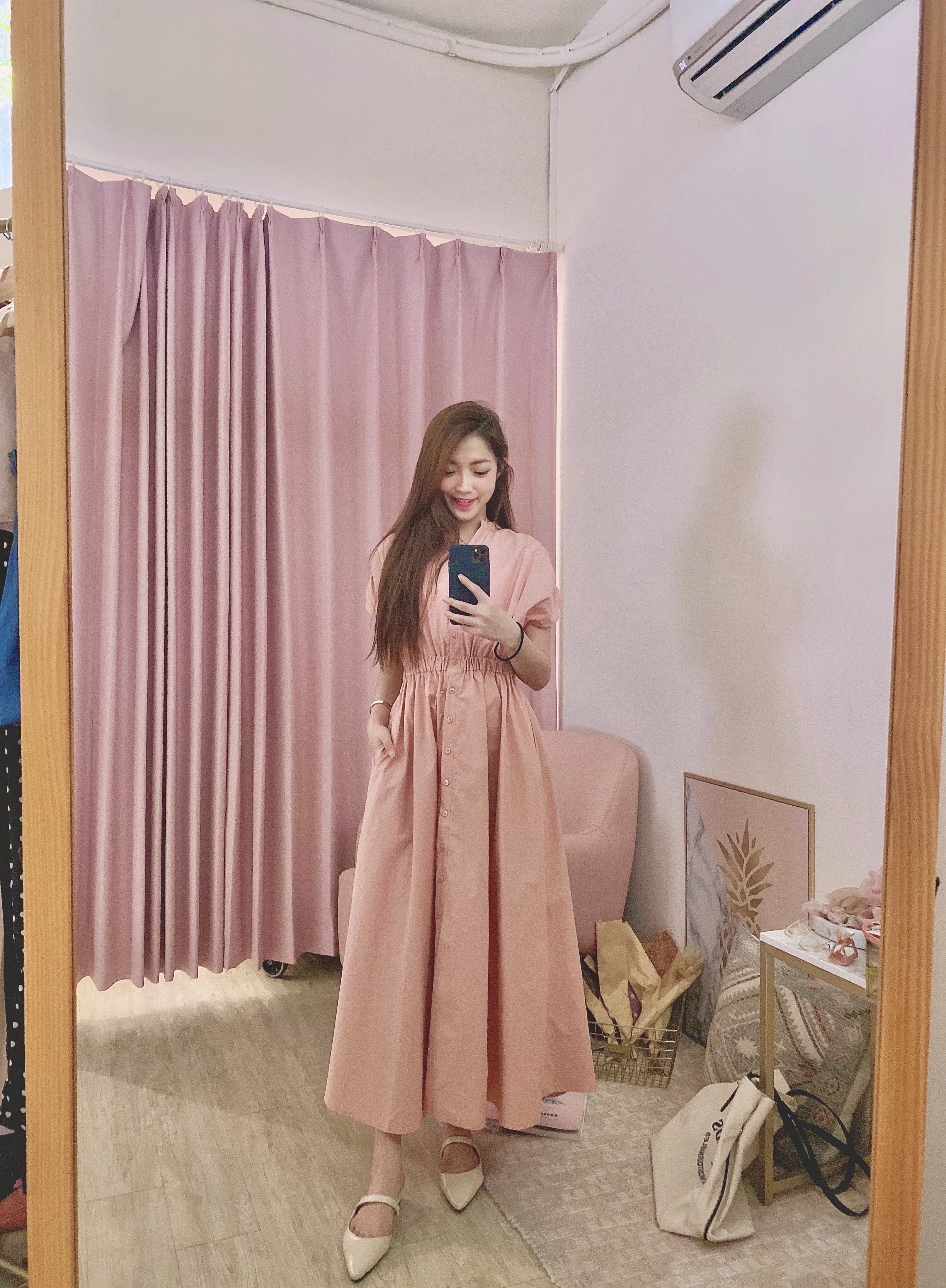 大熱門日感神美鮭魚粉橘v領縮腰洋