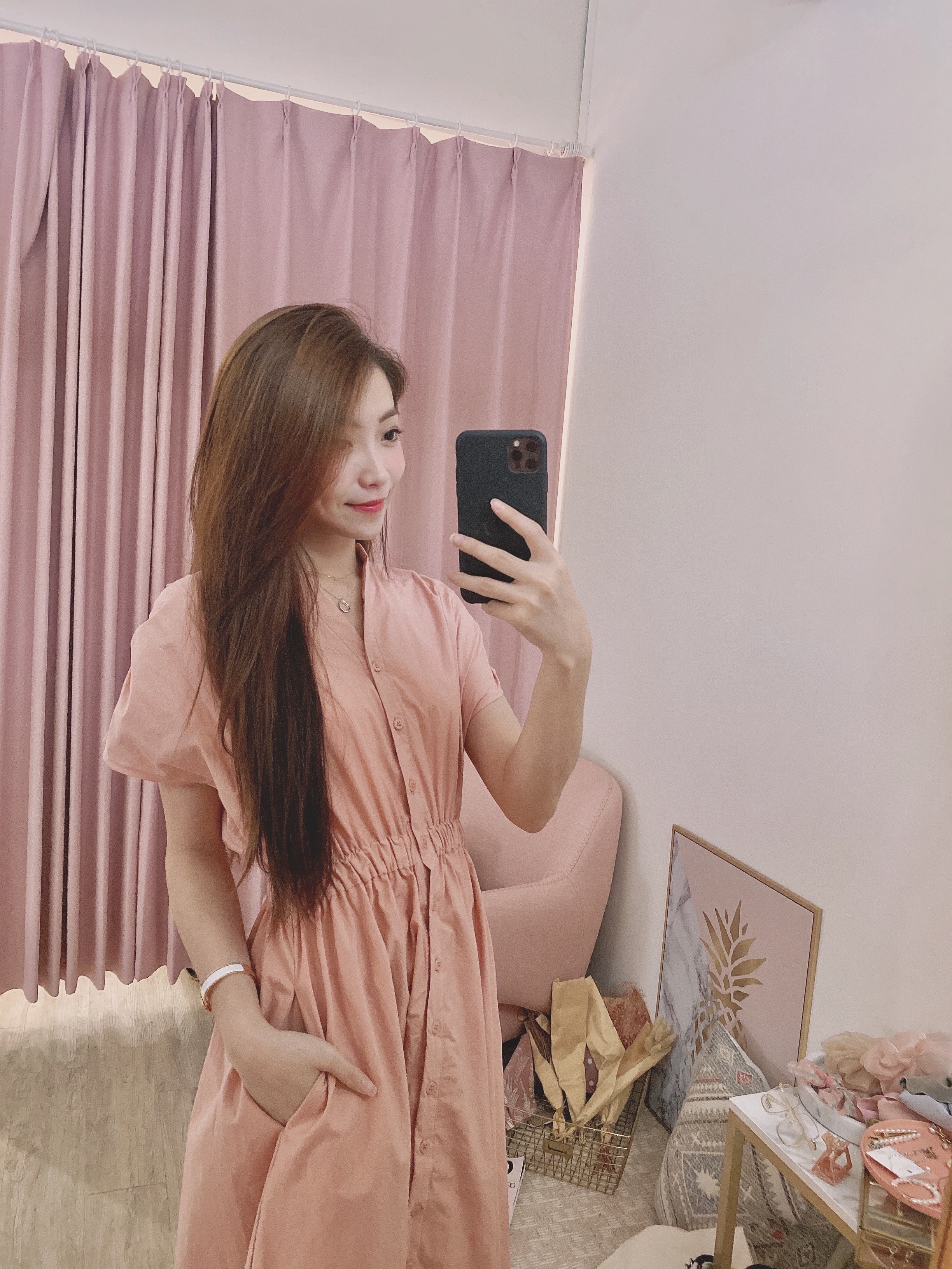 大熱門日感神美鮭魚粉橘v領縮腰洋