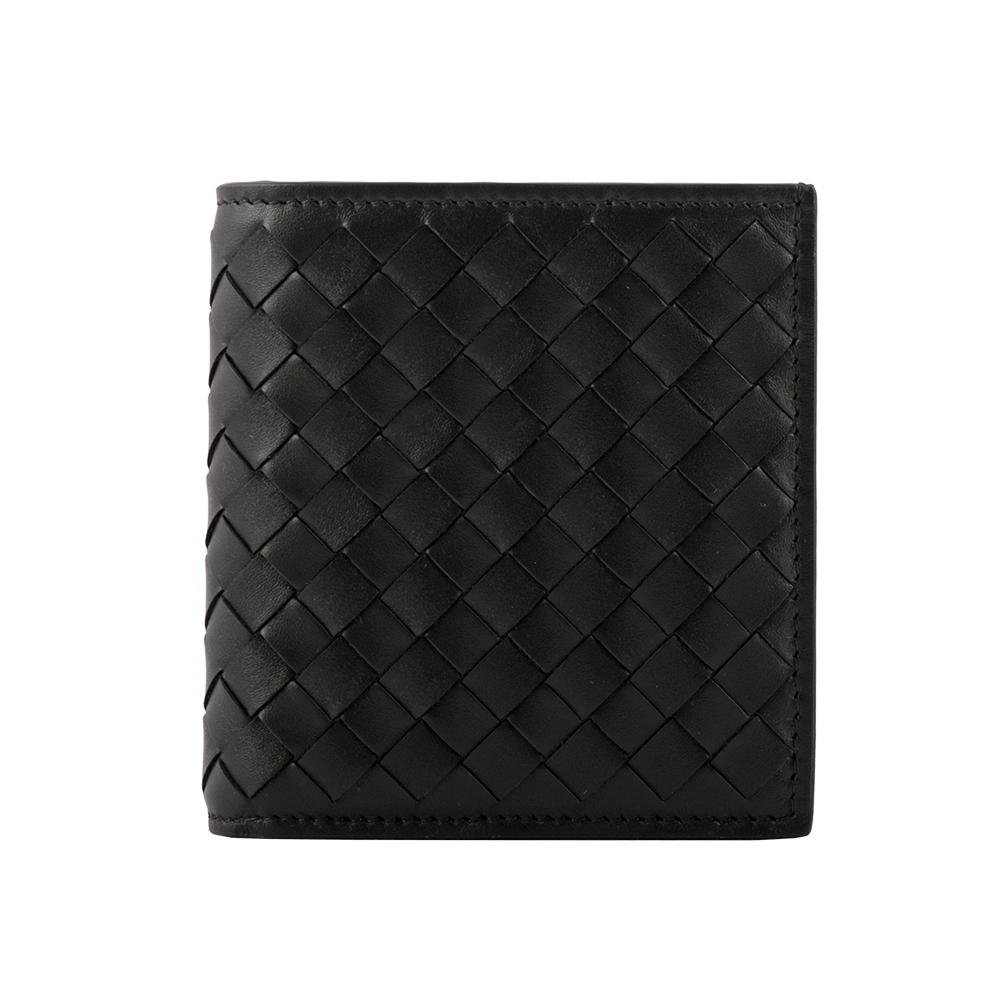 【BOTTEGA VENETA】小牛皮編織對開6卡短夾