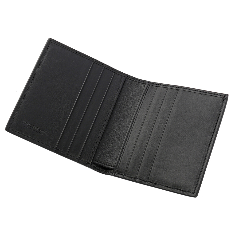 【BOTTEGA VENETA】小牛皮編織對開6卡短夾