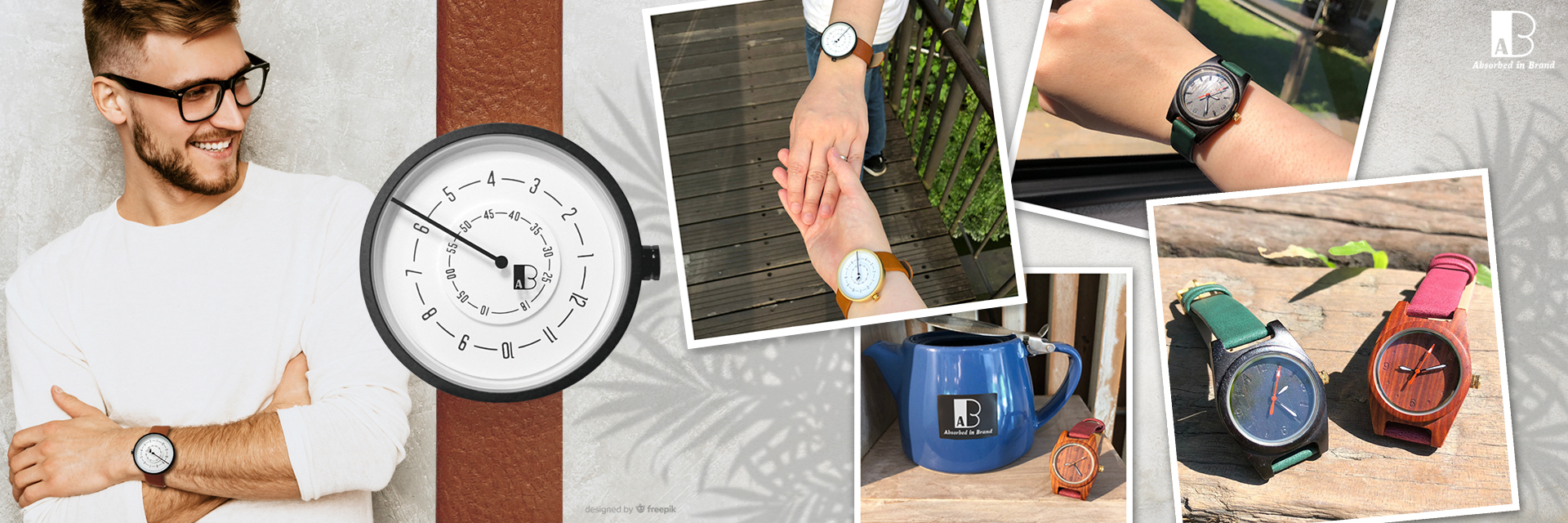 A in B Shop 木頭手錶 轉盤手錶 文青