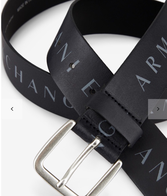 Armani Exchange AX 排字Logo 男款皮帶