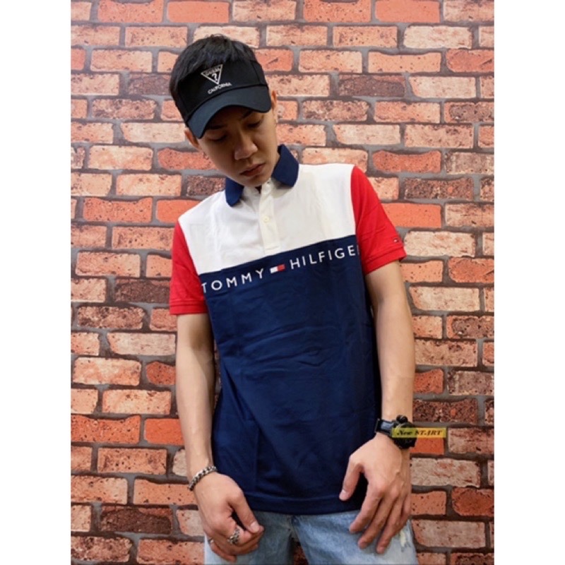 Tommy Hilfiger 三色拼接 字母國旗Logo polo衫 短袖上衣