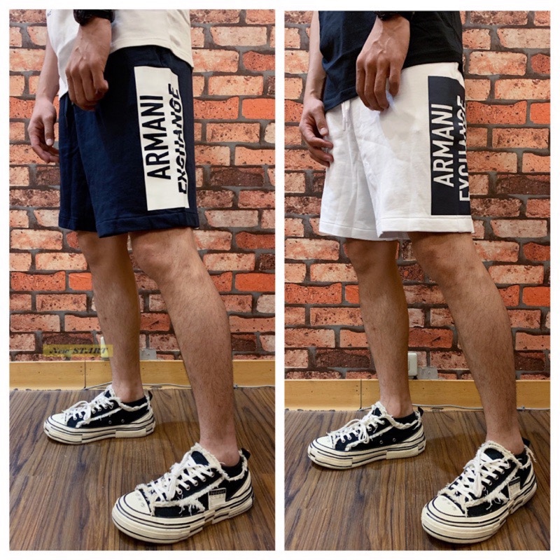 Armani Exchange AX 側邊方塊字母Logo 棉質短褲