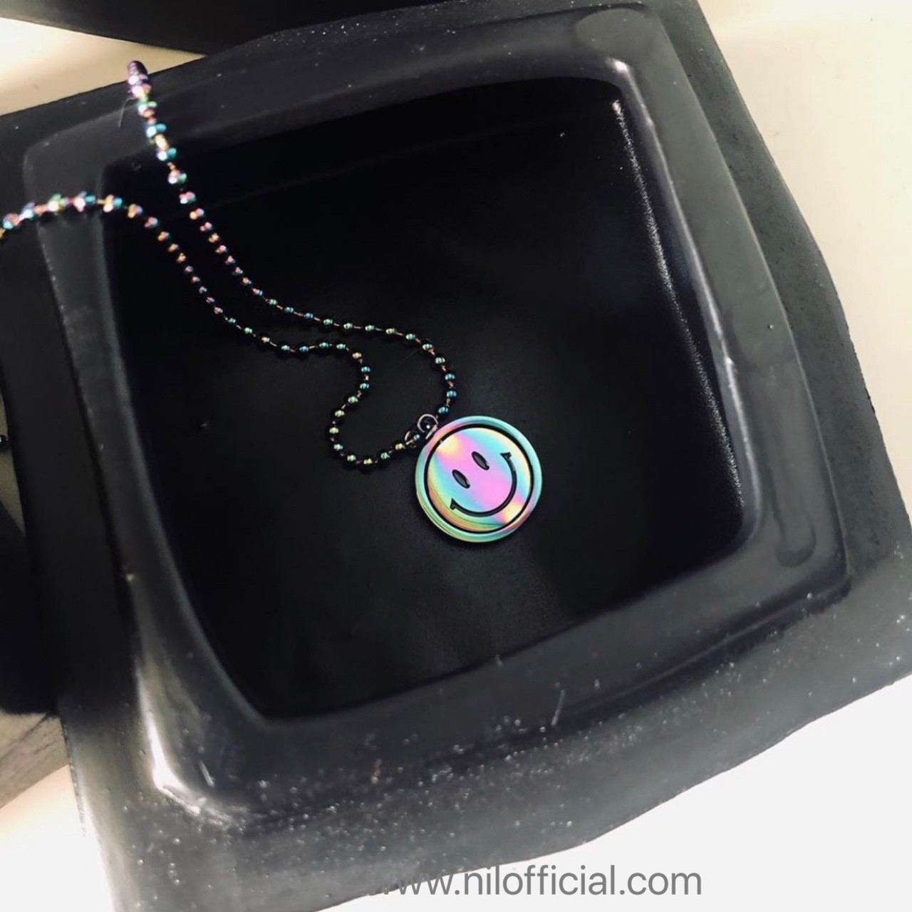 LURS 新款 炫彩 翻轉 笑臉 表情符號 項鍊