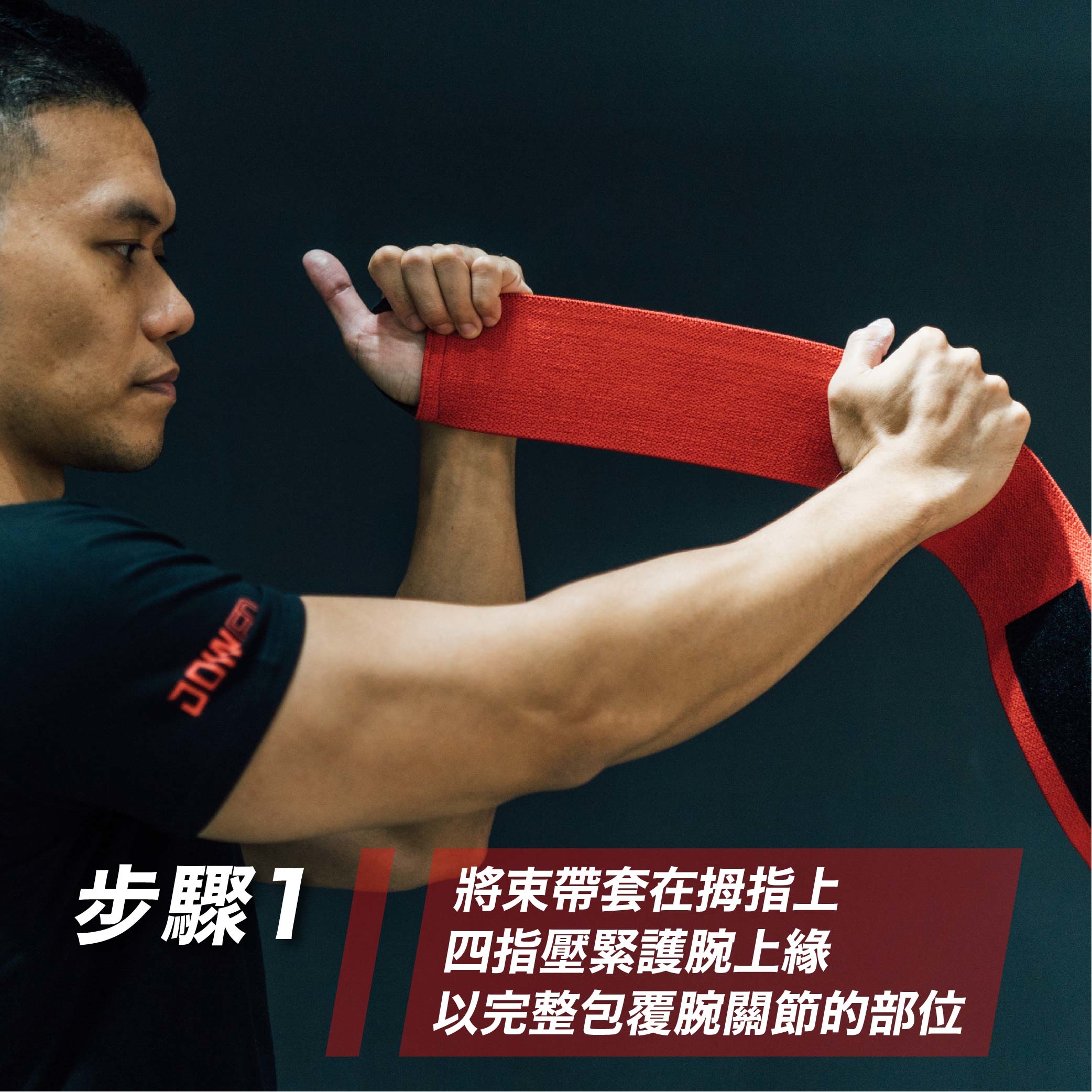 蓋伊示範護腕配戴步驟