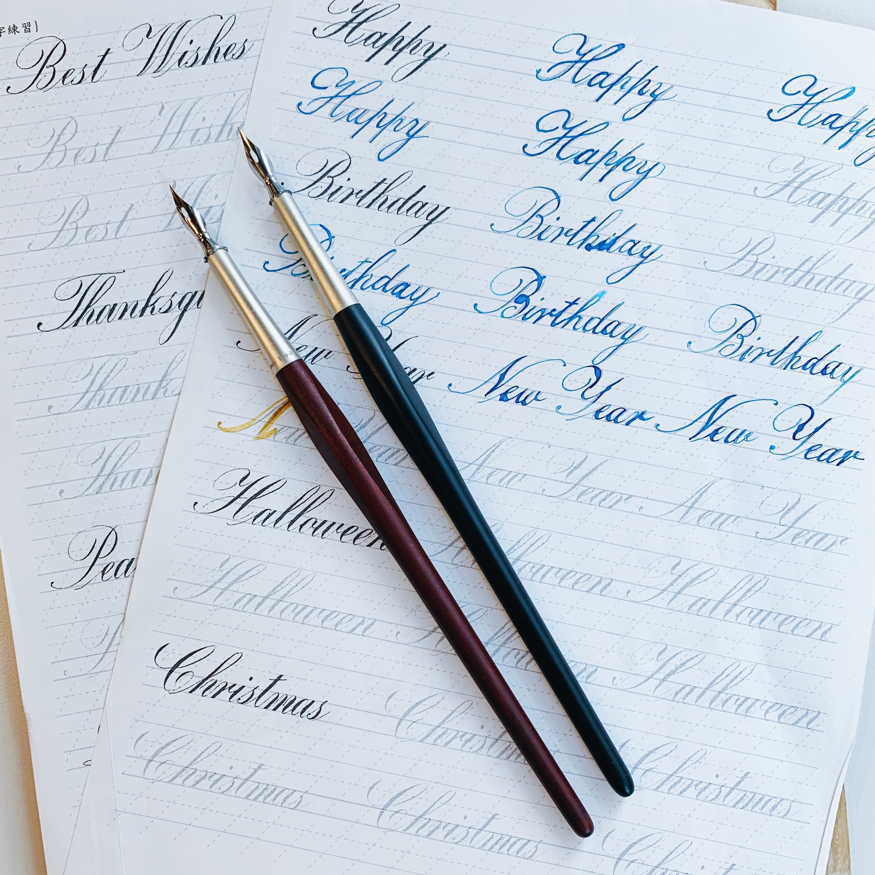 德國 E+M金屬拼接沾水筆桿（桃花心木／黑色）