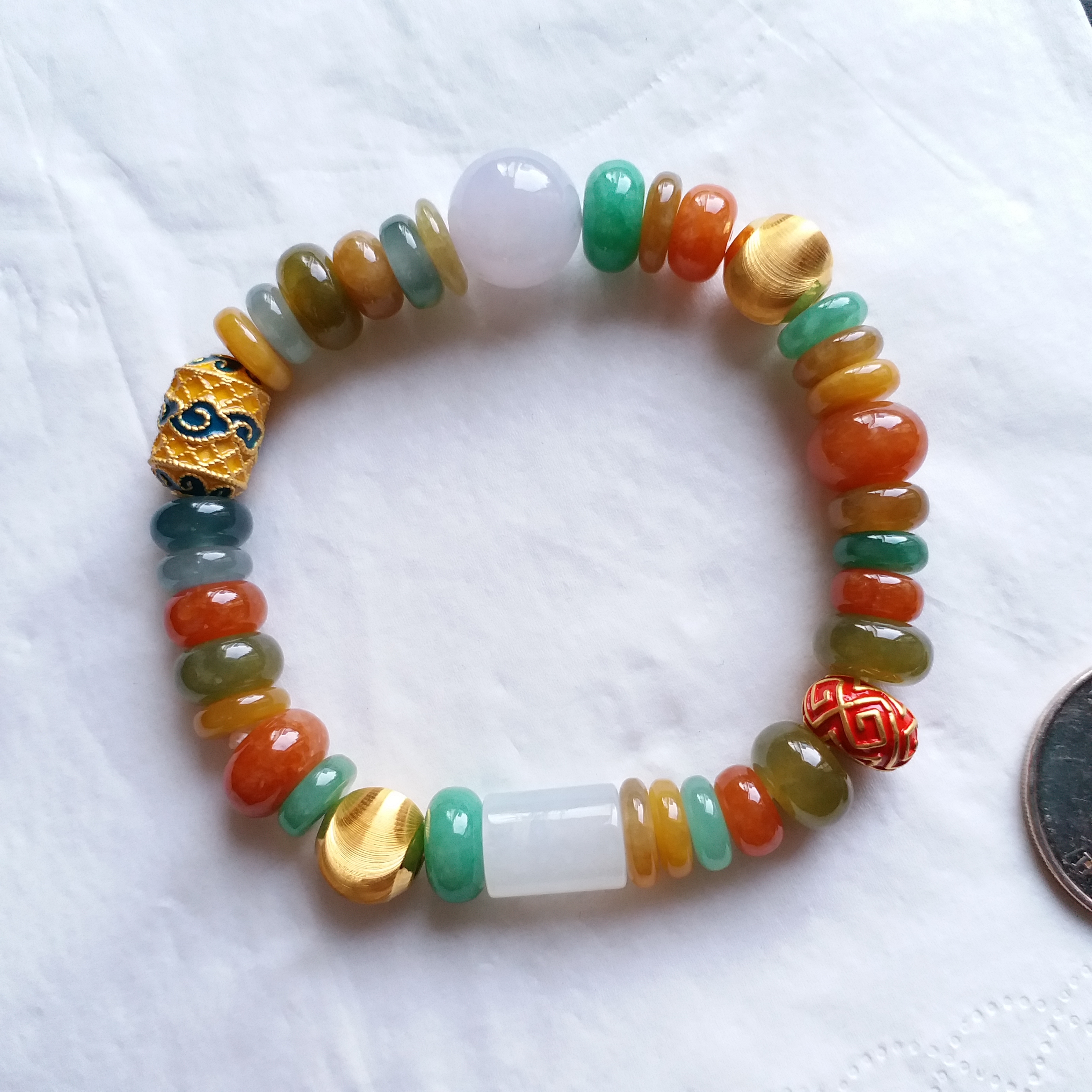 J1779 冰糖果多寶手串+足金珠4顆