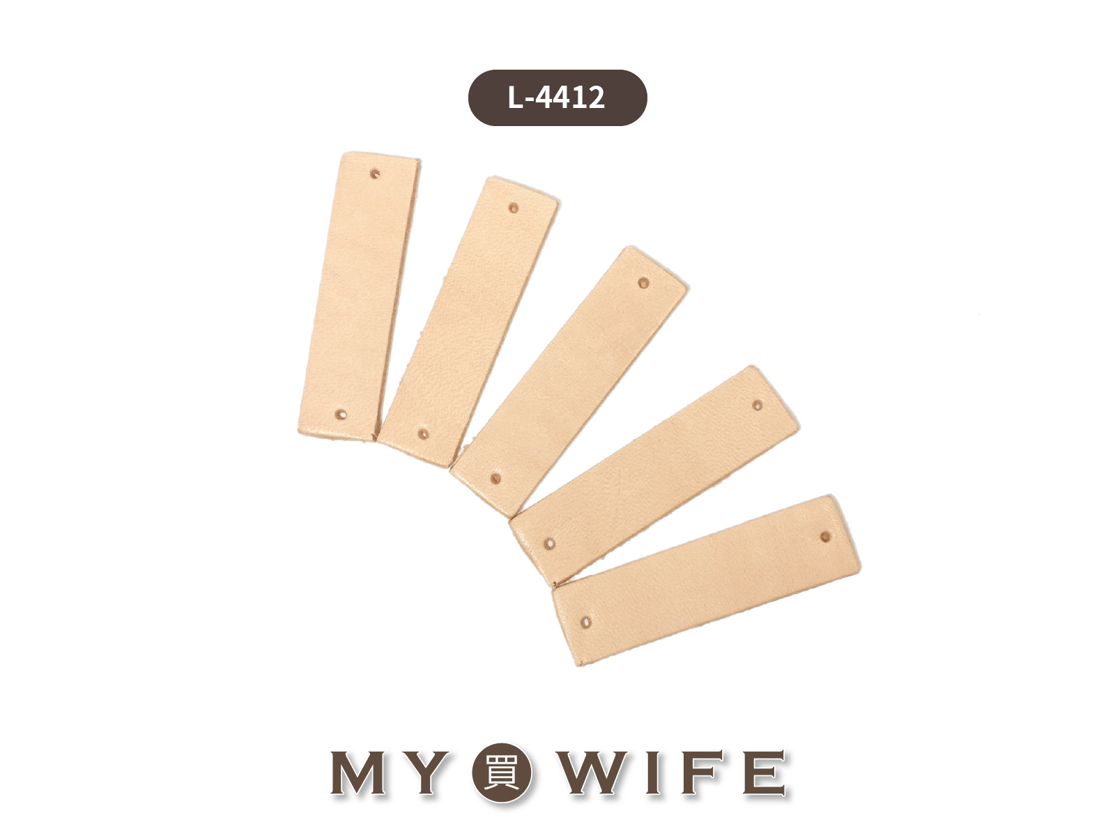 4.4*1.2cm進口植鞣革空白皮標(5入)_皮標/皮片_8色【L-4412】