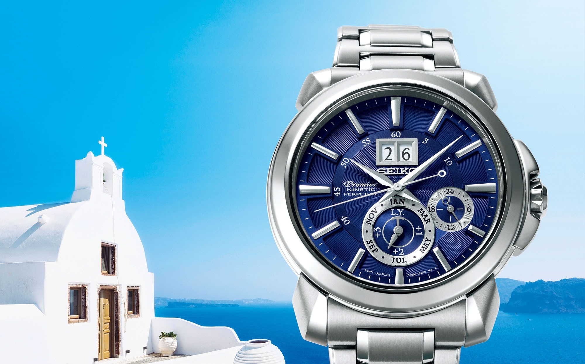 【SEIKO 精工】Premier人動電能萬年曆腕錶  7D56-0AG0B  42.9mm 現代鐘錶